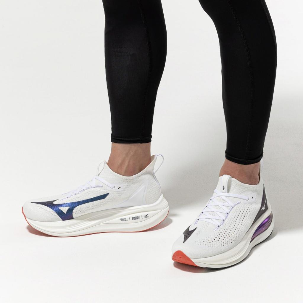 Mizuno NEO VISTA 2 Running Shoes for White X Metallic Blue X 2E Men, Pink, 25.5 Cm,