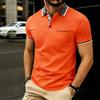 Polo da uomo a maniche corte con colletto e taschino, top casual a vestibilità classica per l'uso quotidiano