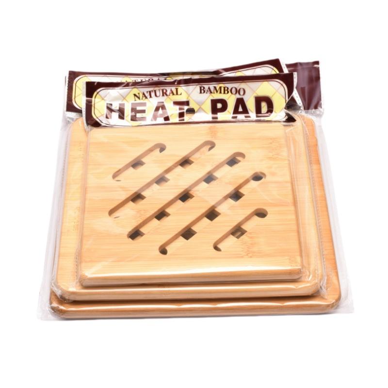 1 Pc Bamboo Kitchen Heat Insulation Pads Square Shape Natural Bamboo Mat for Hot Dishes/Pot/Bowl/Teapot/Hot Pot Holders