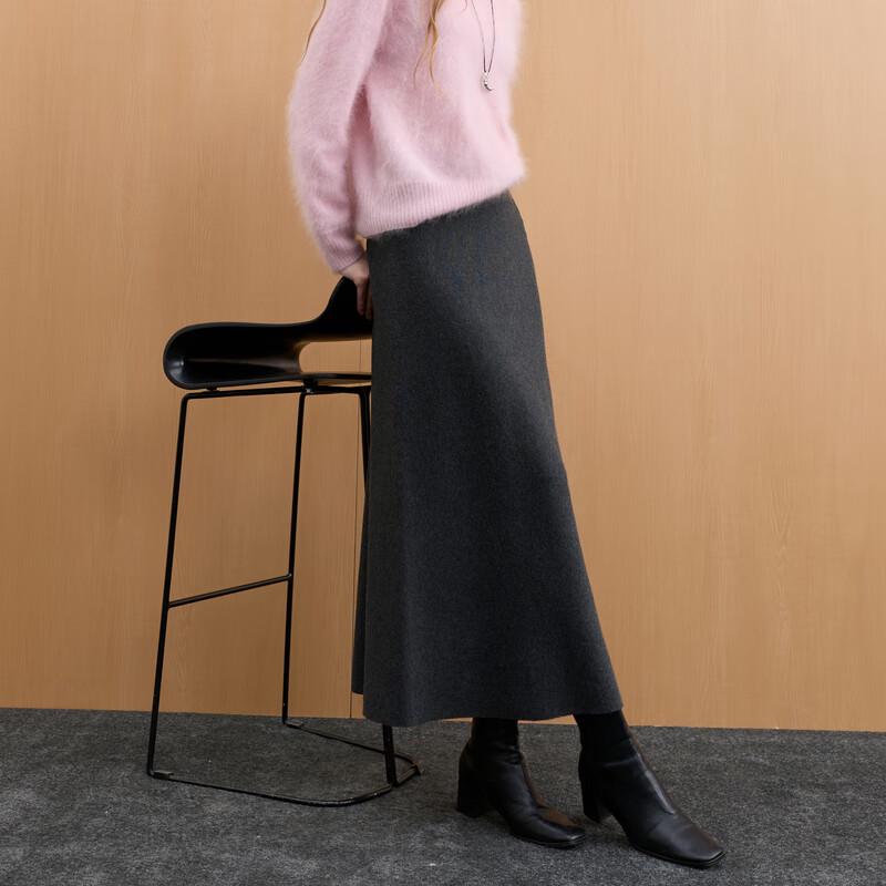 

Sancai 2025 Winter High-Waist Knitted A-line Long Skirt L