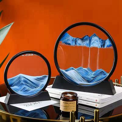 Home Decor Living Room Ornament Relieve Stress 3D Quicksand Art Sand Painting Hourglass Ornaments