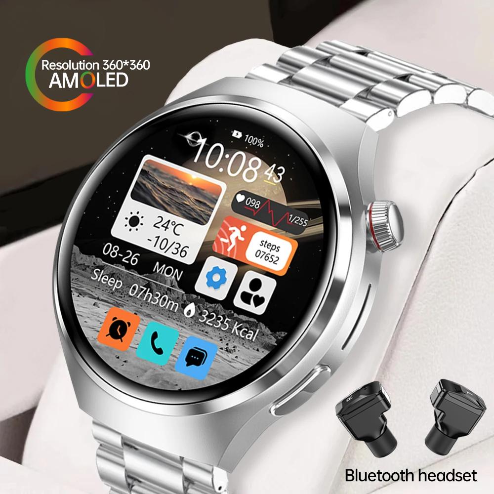 

SACOSDING New NFC Smart Watch Heart Rate Bluetooth Call GPS Sports Trajectory Bluetooth Earphones 2-in-1 Voice Assistant SmartWatch