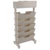 Beige White Bookshelf Plastic Bookcase Narrow Book Storage Utility Display Shelves for Living Room