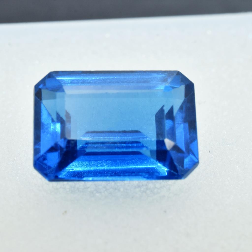 Natural Blue Tanzanite Loose Gemstone Emerald Cut 13.70 Ct for Jewelry Making and Gem Collections