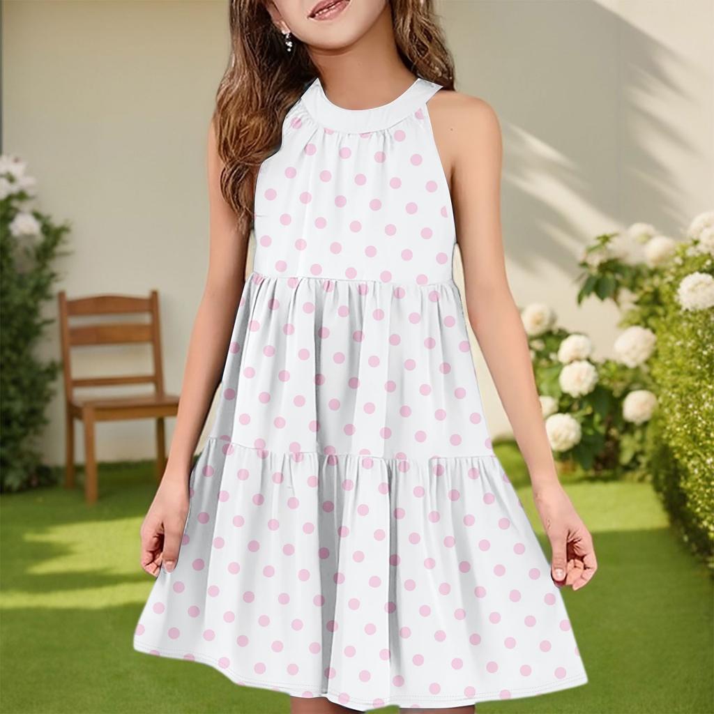 Children's Summer Casual Fashion Round Neck Sleeveless  Dress