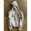 Unisex Streetwear Hooded Zip-Up Sweatshirt With Graphic Print Loose Fit Hip Hop Style