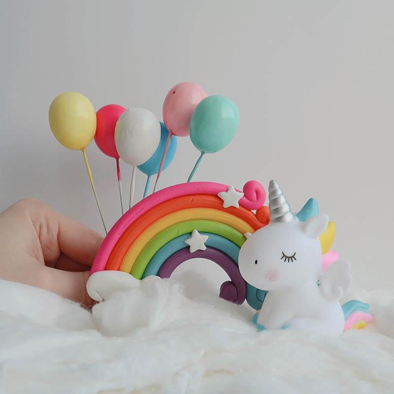 Rainbow Unicorn Eyelashes Horn Cake Topper Birthday Party Decor Unicornio Baby Shower First Birthday Unicorn Party Decoration