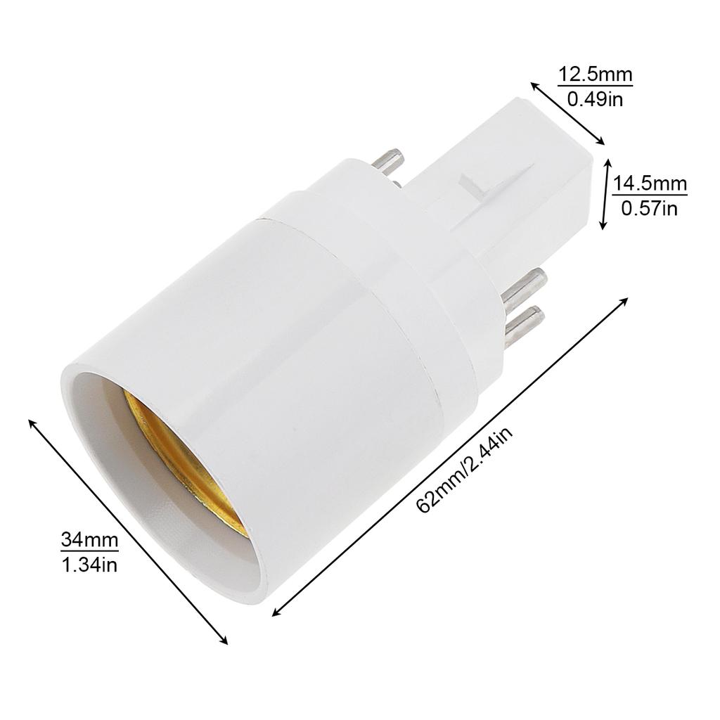 5 Stück 4-poliger leitfähiger G24-auf-E26-E27-Sockel-Adapter Gx24q Lampensockel-Adapter G24q auf mittelgroßen Edison-Lichtsockel-Konverter