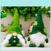 Decoraciones para el Festival de la Hoja Verde Encantadora Figura de Gnomo Exhibición de Tréboles del Día de San Patricio