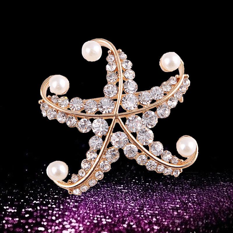 Lanhao Hot-Selling Pearl Swan Rhinestone Flower Brooch - Japanese & Korean Fashion Accessories for Women