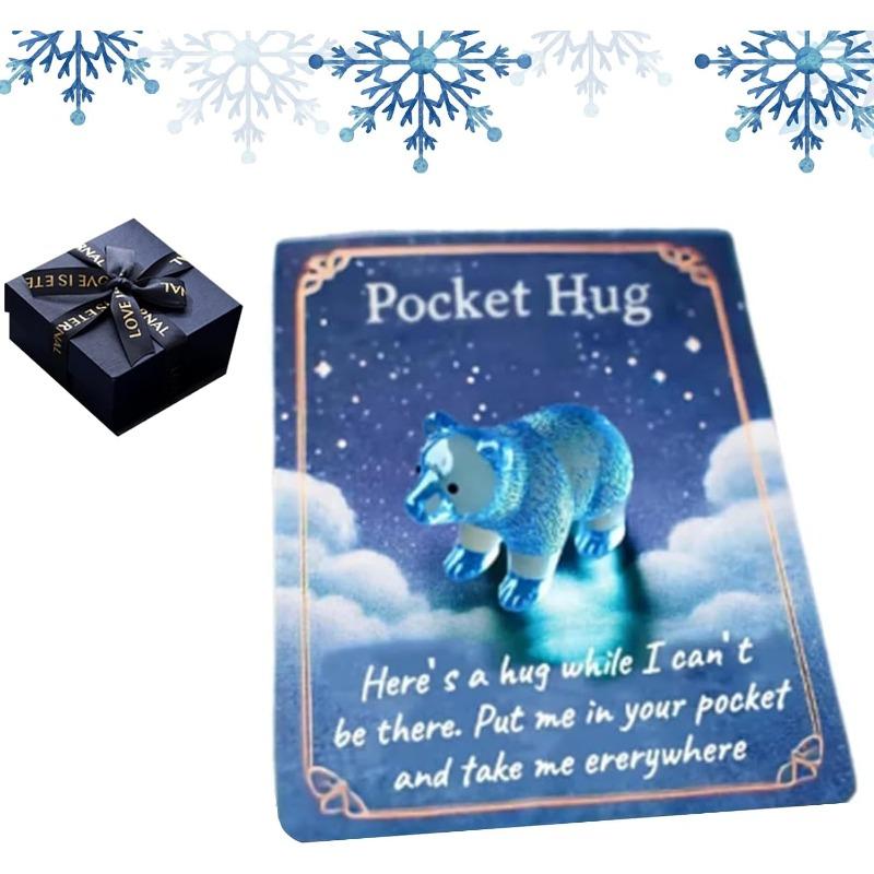 Animal Pocket Hug Gifts, Cute Turtle Encouragement, Resin Animals Token with Mini Pocket Hug Greeting Cards, Encouragement Greeting Card Gifts
