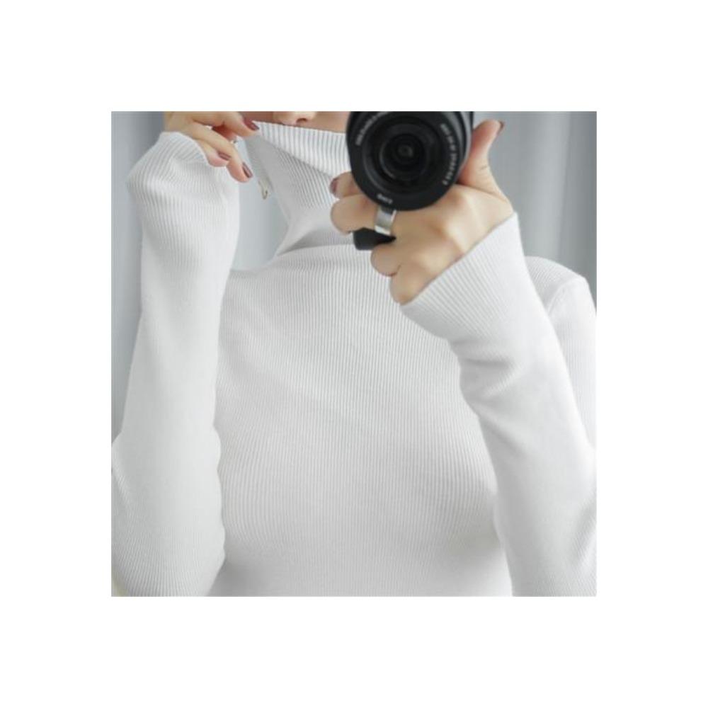 A New Large-sized Women's Sweater for Autumn and Winter, Featuring A High-neck Base Layer and Long-sleeved Knitted Sweater