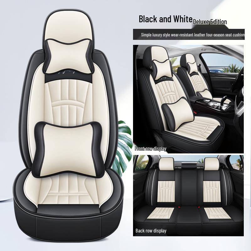Universal All-Season Leather Car Seat Cover for Five-Seater Vehicles