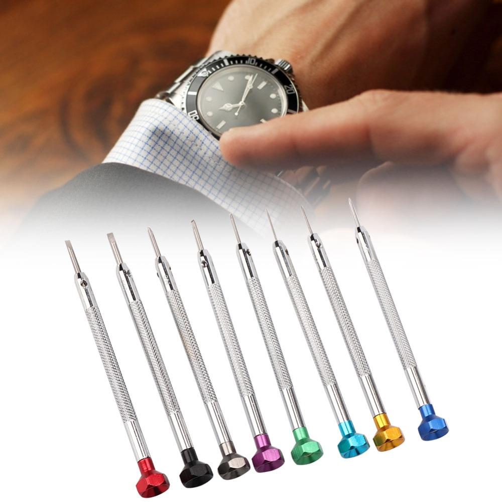 8pcs Alloy Steel Watch Screwdrivers Kit Slot Type Watch Repairing Screwdrivers  Watch Repair