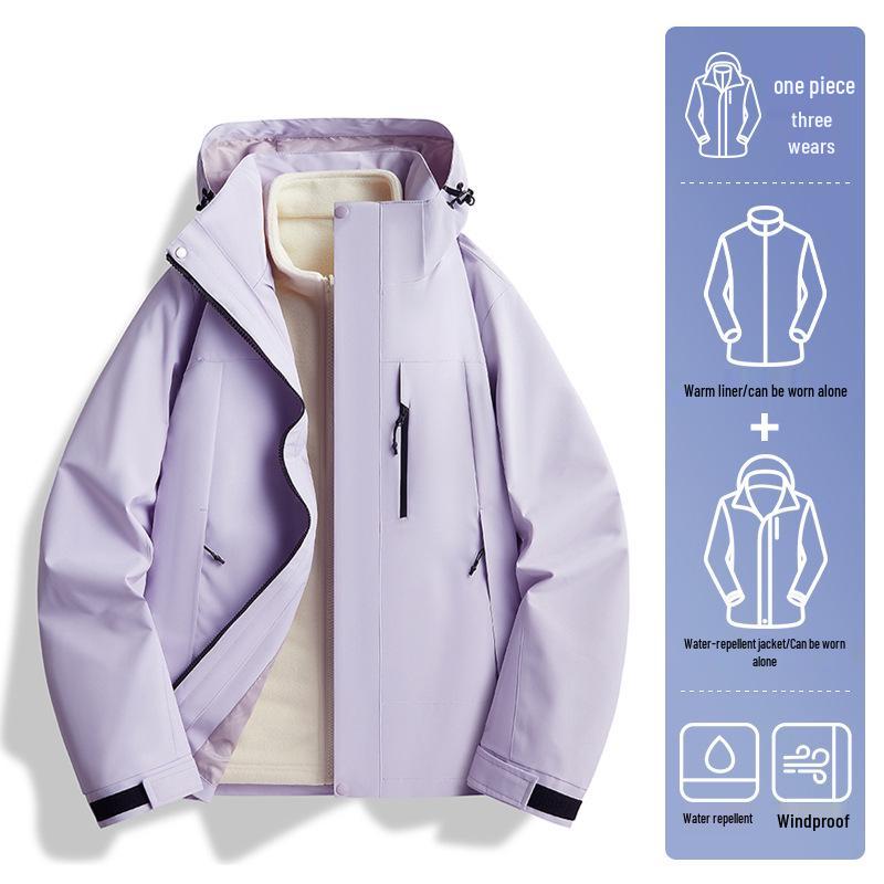 2024 Unisex Outdoor Windproof & Waterproof Jacket with Detachable Liner for Travel, Hiking, & Mountaineering