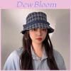 Fall Autumn Fisherman Hat For Women With Wide Brim And Plaid Pattern For Street Fashion