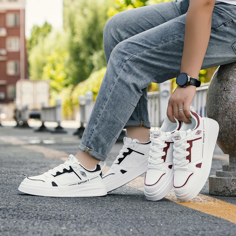 Men's board shoes new early spring and autumn white shoes thick sole breathable light fashion trend versatile running casual shoes men