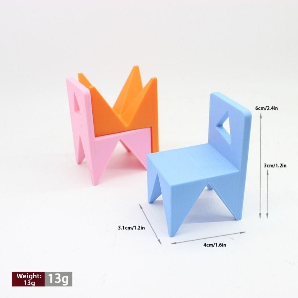 Plastic Miniature Furniture Mini Dining Table Chairs Model Doll Accessories Toys