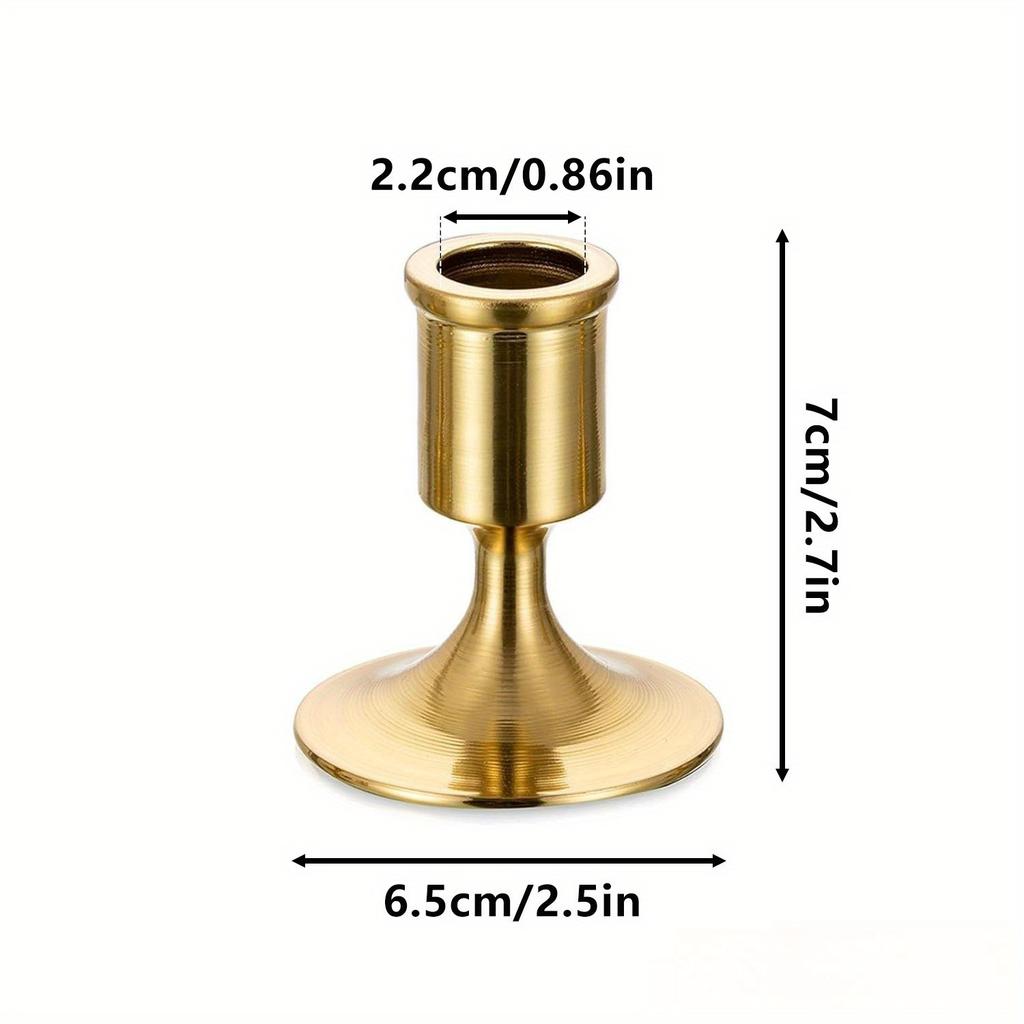 1Pc European Romantic Table Setting Christmas Candle Holder Black and Gold Ornaments