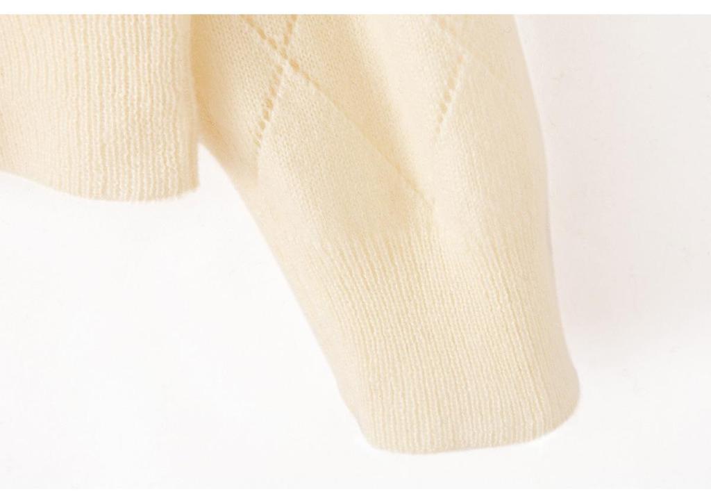 Women's 100% Wool Round Neck Cardigan - Autumn/Winter Versatile Short Sweater Coat