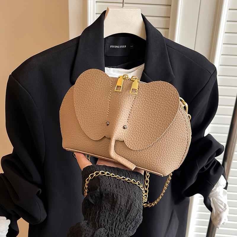 New Fashionable Cartoon Shoulder Bags Exquisite Elephant-shaped Crossbody Bags Versatile Solid-color Casual Bag Lightweight Bags