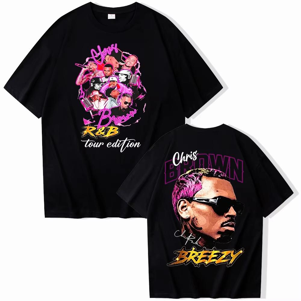 New Chris Brown  UthernRaymond  Brown RB Tour Graphic Unisexs Printed Tshirt Unisex Cotton Short Sleeve  Tshirt 2XL