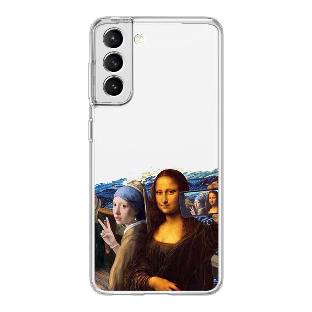 Phone Case For Samsung Galaxy S24 Ultra S23 FE S22 S20 S21 5G S10 S9 Plus S10E S8 Soft Clear Art Aesthetic David Mona Lisa Cover
