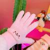 1-2pair Adorable Gloves Portable Winter Gloves Cute Soft Fluffy Plush Winter Gloves Cartoon Bear Winter Warm Full Finger Gloves