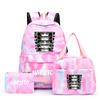 3Pcs/set Anime Naruto Canvas Backpack for Girl with Lunch Bag Pen Case Backpack Student Back To School Backpack Rucksack Mochila