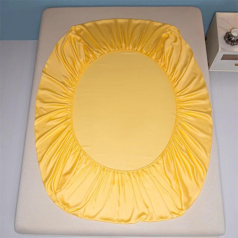 Cearceaf cu elastic din mătase naturală Cearceaf cu elastic din mătase naturală de dud Husă de saltea Mărime personalizată Cearceaf de mătase Cearceaf cu elastic culoare uni