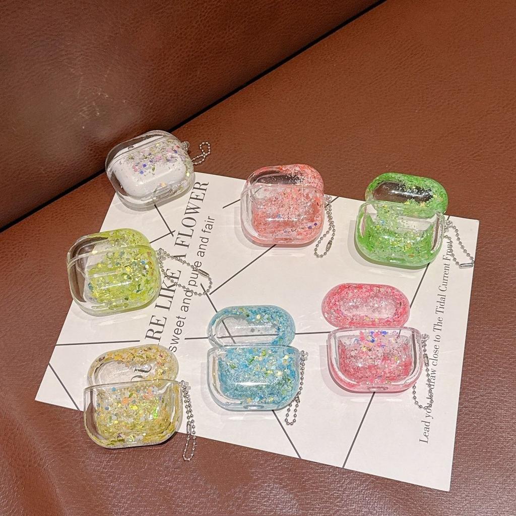 Leuchtendes Glitzer-Flüssig-Sanduhr-Transparente Kopfhörerhülle für AirPods 4 Pro 3 2 1 Pro3 Kabellose Kopfhörer-Schutzhülle