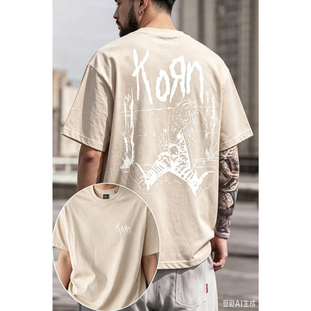 Korn Band Fans Graphic T-Shirt Men Women Oversized Streetwear Y2k Hip Hop Harajuku High Quality Short Sleeve Casual Loose Female Male Clothing