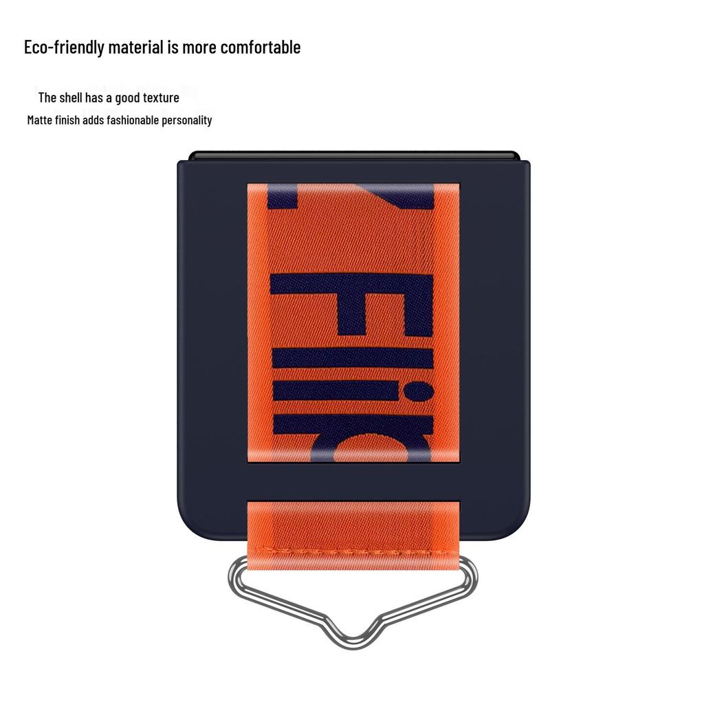 Samsung Z Flip7 Modieuze Matte Beschermhoes met B-Gesp Lanyard & Valbestendig Ontwerp