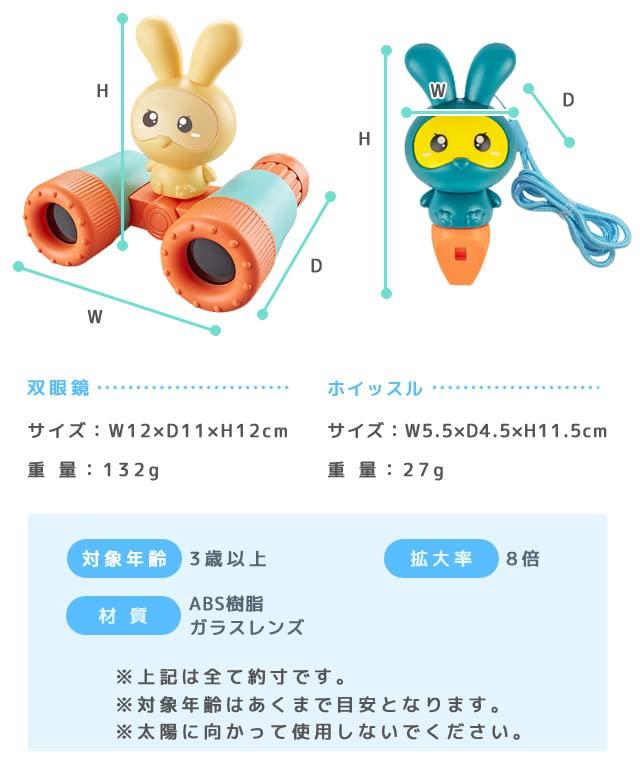 [Suitcase Company] GPT Children's Binoculars, 8x Zoom, Cute Rabbit Design, Monocular Magnifying Glass with Neck Strap, Compact and Lightweight,