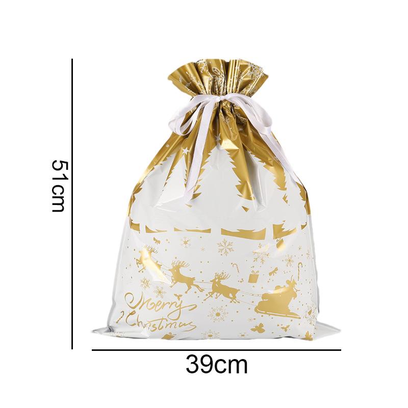 Christmas Gift Bags Large Capacity Merry Christmas Drawstring Gift Packaging Bags 2025 Navidad Party Candy Cookie Wrap Pouch