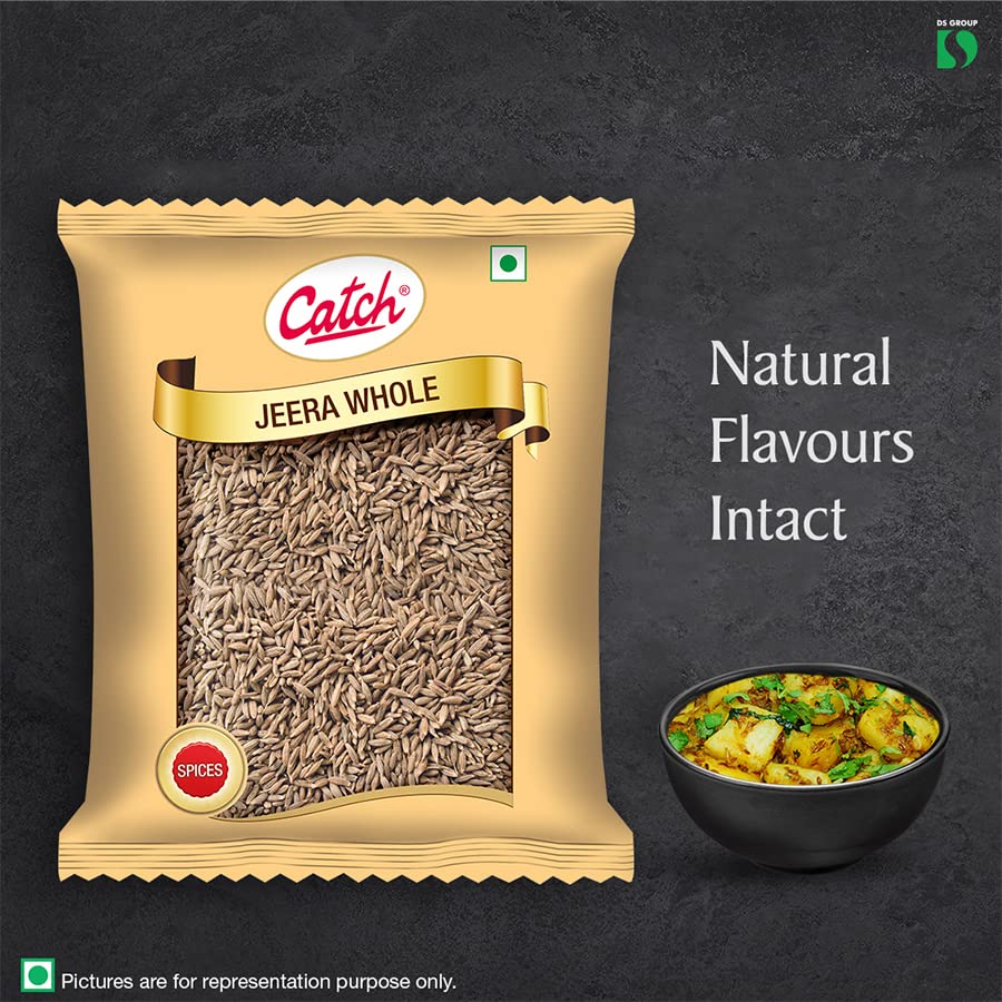 Catch Cumin Whole Jeera Seeds Premium Quality 500g Pack for Cooking, Spices, Curries, Vegetables, and Global Cuisine