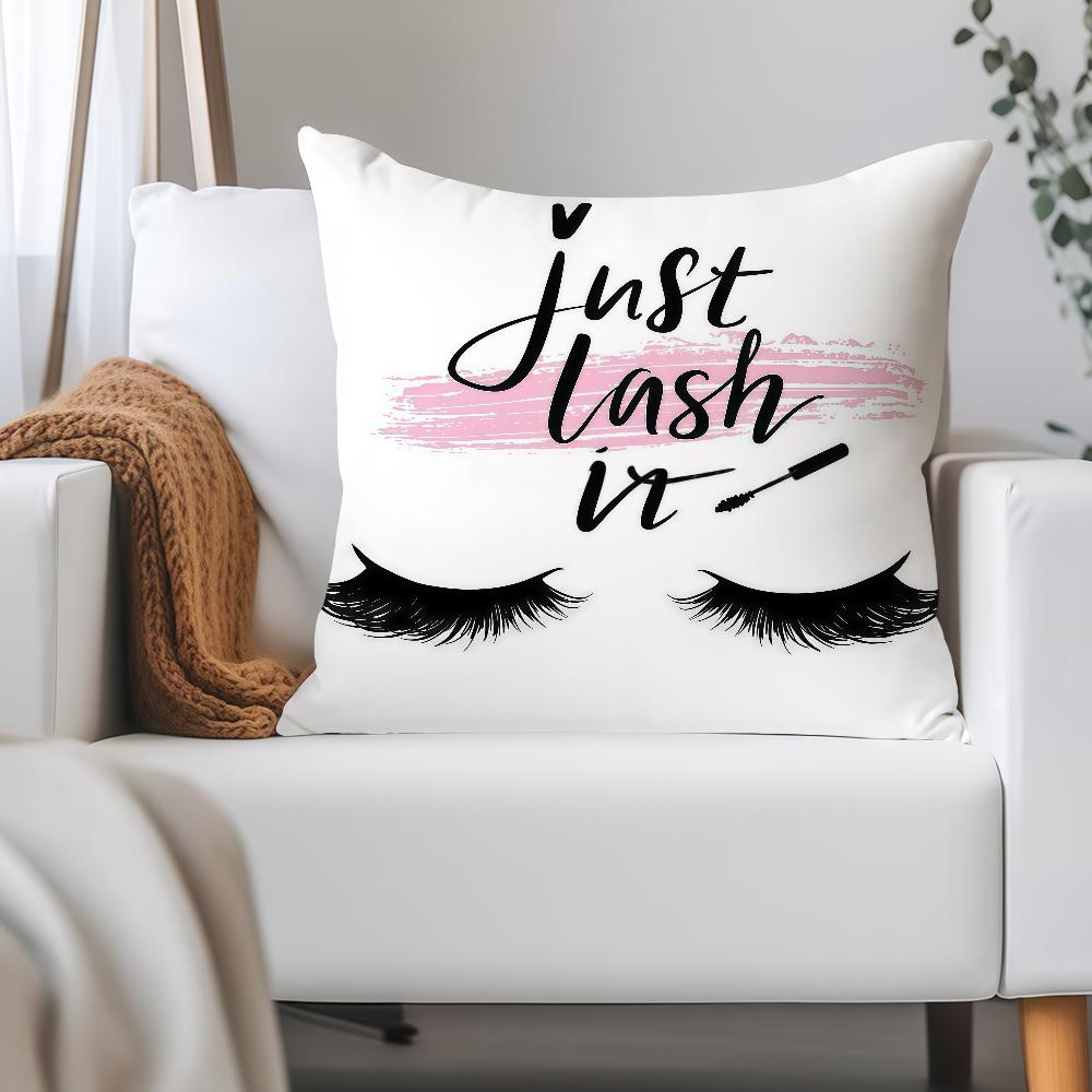 Ins Style Beauty Makeup Eyelash Pillow Case Applicable Space For Guest Rooms Interiors Cars Office House Decoration