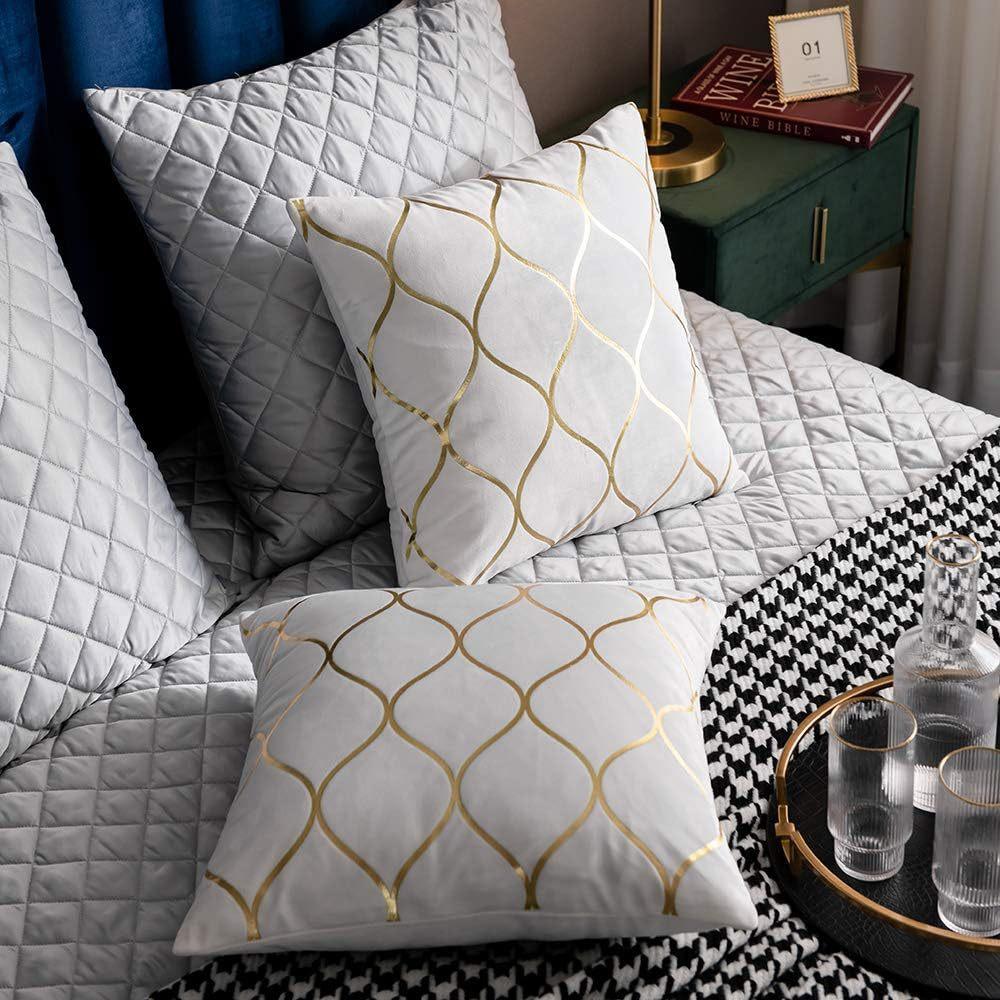 European Classic Gold-Pillow Pillow Case Super Soft Short Plush Lamp Luxury Home Sofa Cushion Cover Premium Durable