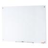 Magnetic Glass Whiteboard, Dry Erase Board 1200 x 800 mm, Wall-Mounted Large White Glassboard Frameless, with Marker Tray, an Eraser and 2 Markers,