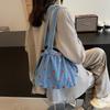 Lässige florale Bucket Bag Trendige Umhängetasche mit großer Kapazität Tragetasche Jeanshandtasche Damen Tragbare Einkaufstaschen