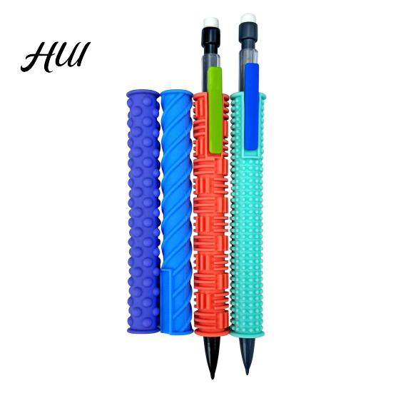 Tactile Input Fidget Tool Silicone Pen Sleeve for Quiet Fidgeting Sensory Stress Relief Students Mechanical Pencil Conversion Kit Teacher Gift 1 Set