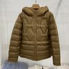Light and thick pressed rubber hooded down jacket women's short loose casual fashion versatile small warm jacket