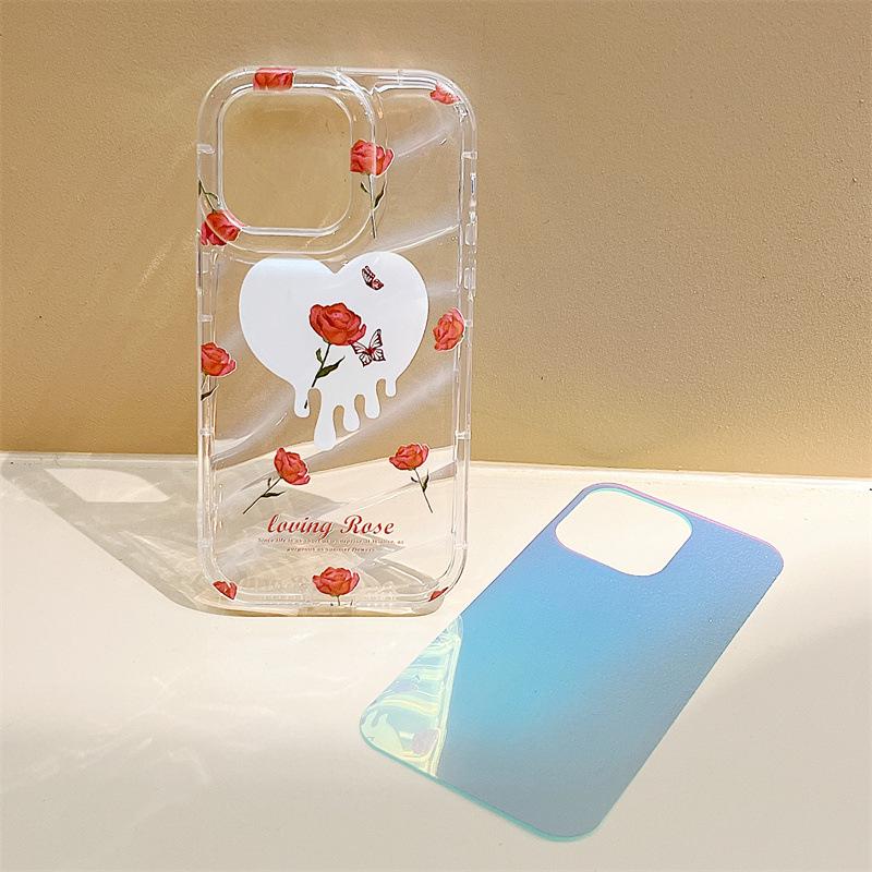 Zhitai 16Pro iPhone 15 Case for Women - Compatible with iPhone 12, 13, 14, 11 - Glare Film & Phantom Shell