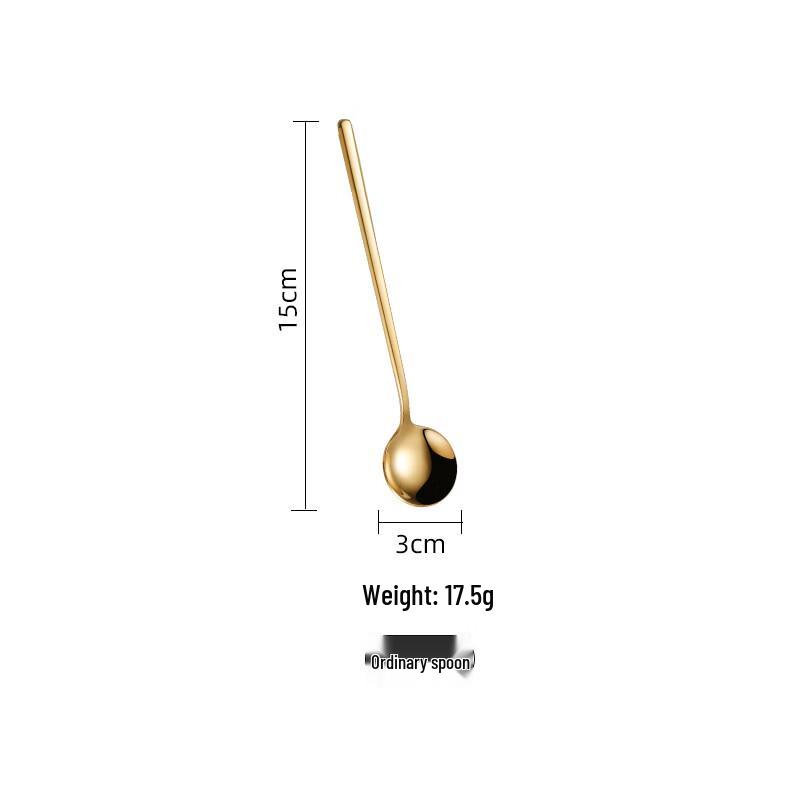 Qianxing 304 Stainless Steel Gold Coffee Stirring Spoons, 15-Pack