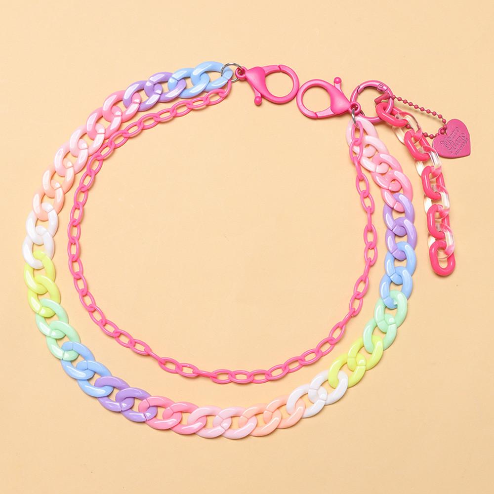 Candy Color Heart Pendant Belt Chain For Men And Women Fashion Accessories