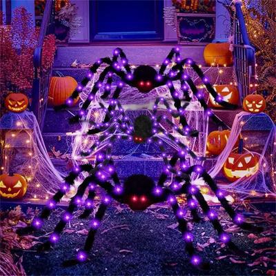 Halloween Spinne mit Licht Plüsch Große Spinne Wasserdicht Bar Spukhaus Szene Dekoration Requisiten
