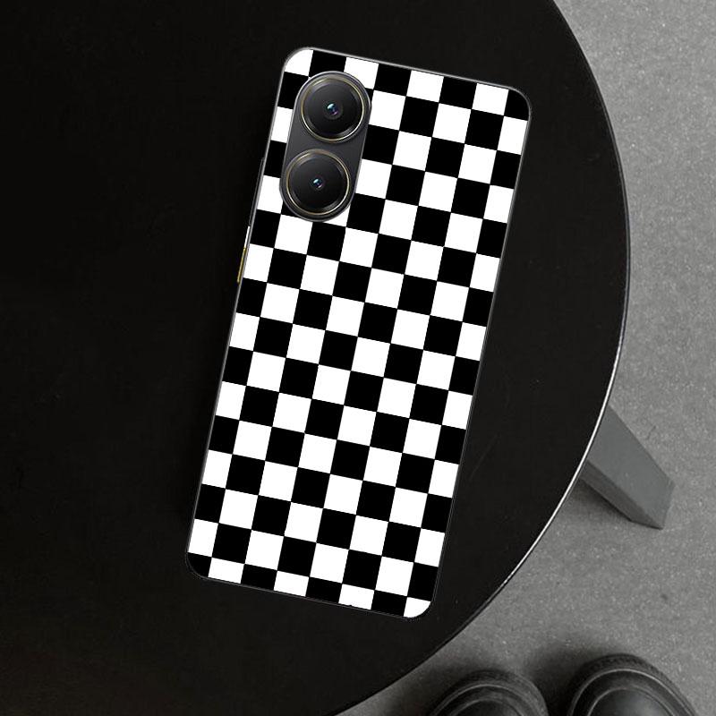 Retro Classic Chess Board Grid Phone Case Cover for Xiaomi Poco X6 X5 X7 Pro F7 Ultra Redmi 15C 15 13C 13 12C 12 10C 10 10A 9C 9