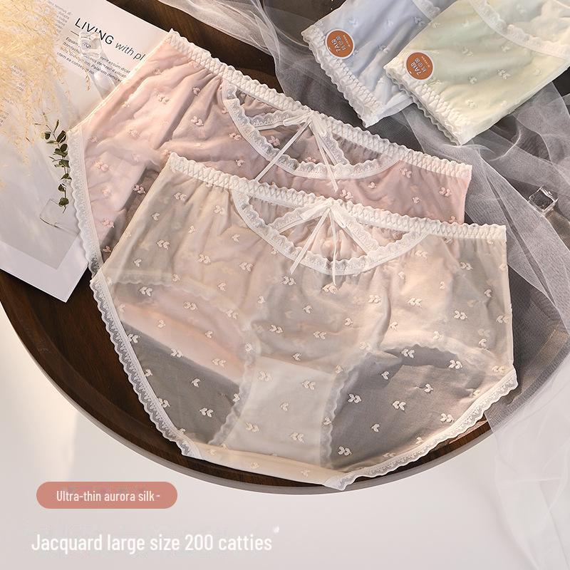 "15D Ultratenké Bezešvé Ledové Hedvábí Nadměrná Velikost Dámské Spodní Prádlo, Antibakteriální Bavlněný Klínek, Dutý Design"