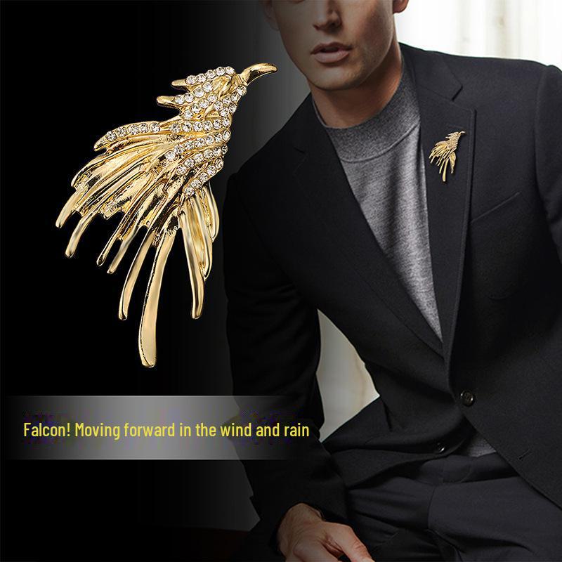 

«Мужская роскошная брошь для костюма»: Дизайн головы льва, орла и оленя в короне