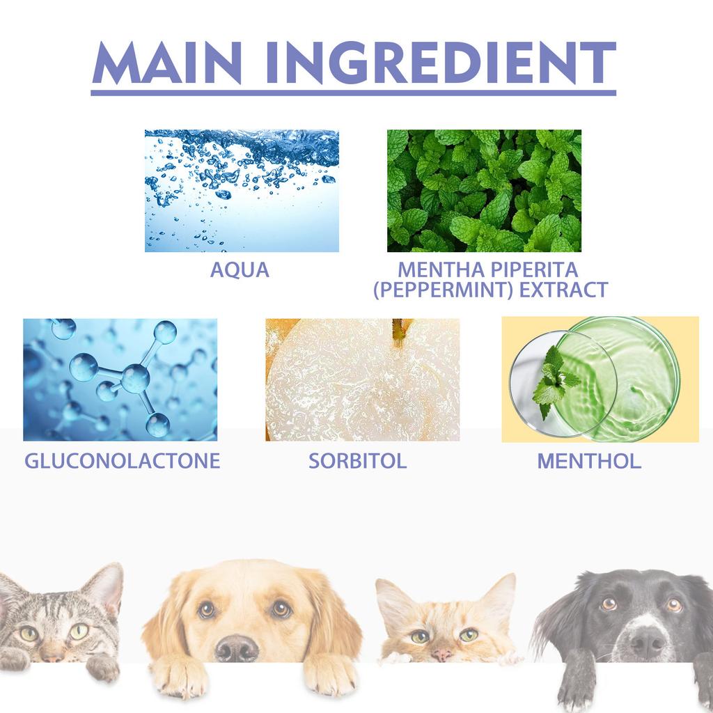 30ML  Pet Oral Care Spray For Dogs & Cats - Teeth Cleaning,  Breath Eliminator & Tartar Remover